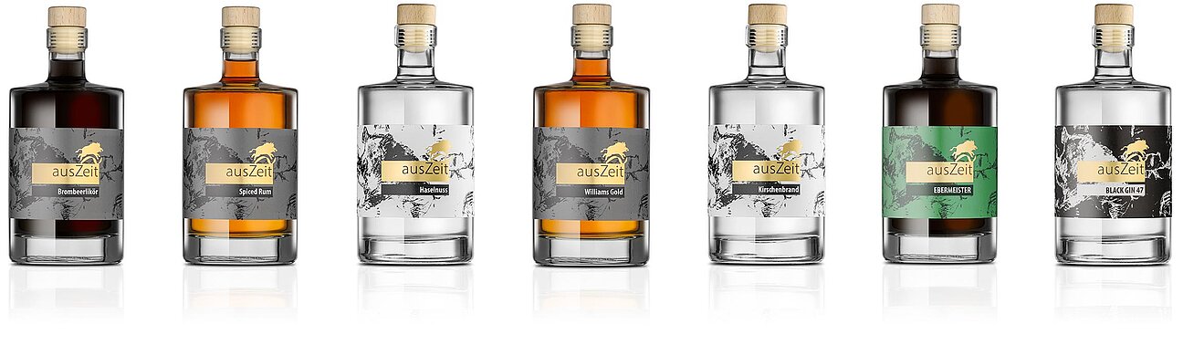 Ausschnitt der Destillate-Kollektion